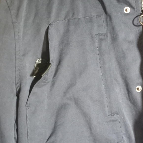 Denim and Dry Goods Indigo Star NWT Navy Nylon Blend Field Coat W Packable Hood - Picture 5 of 14